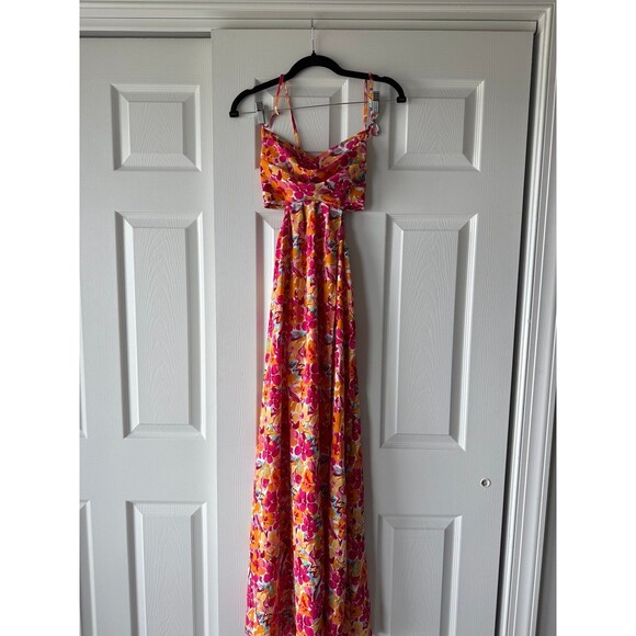 floral maxi dress with cut outs - Picture 1 of 5